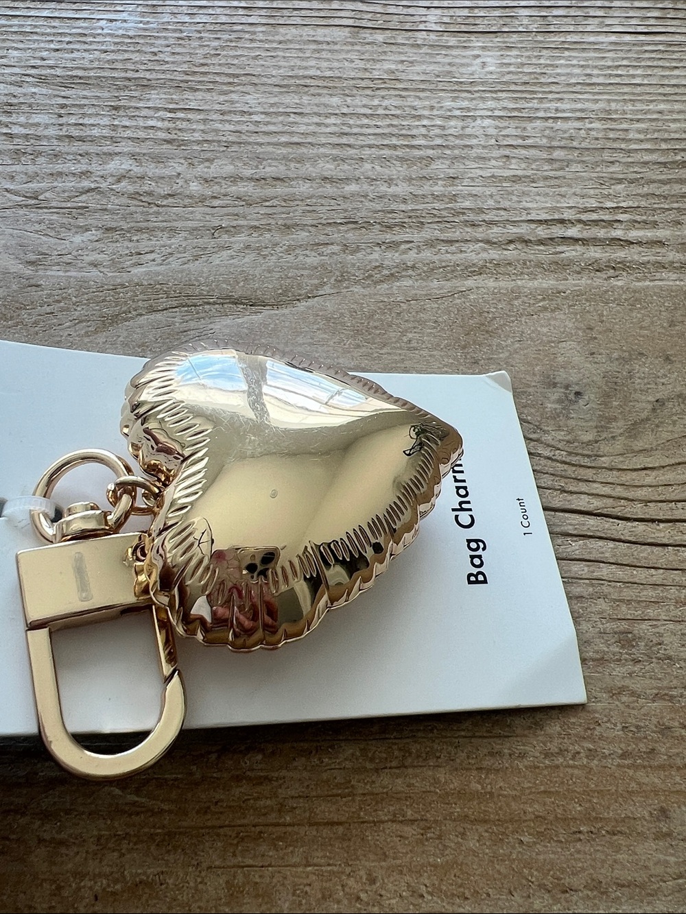 Kate Spade x Target Gold Heart Bag Charm Keychain - Picture 3 of 4